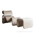 Moderne designer meubels glasvezel en stof gebogen stoel